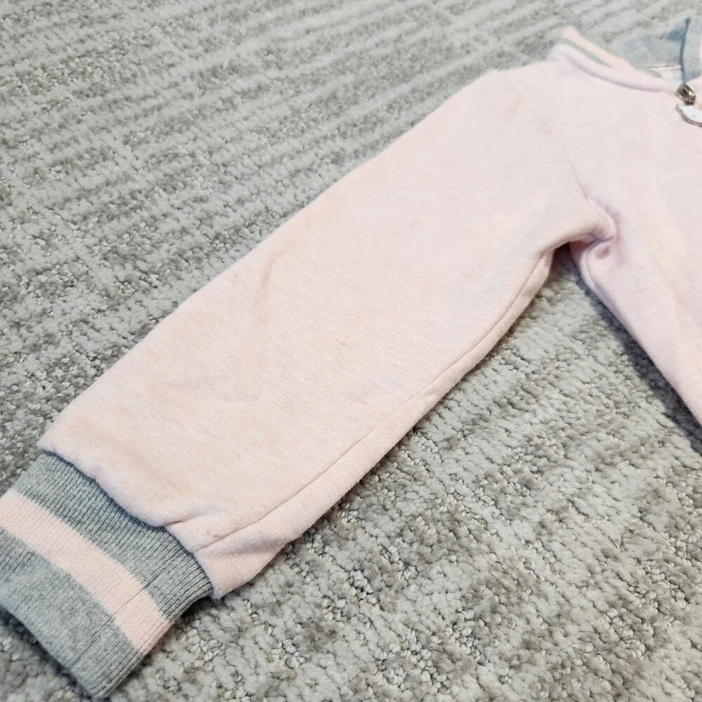 Hello Kitty toddler girls lightweight full zip jacket pink gray size 4